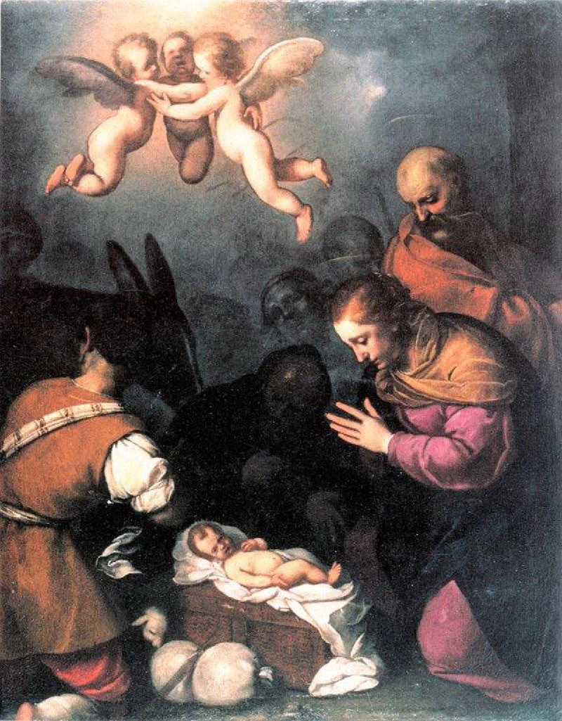 Natività con S. Felice da Cantalice e pastori adoranti